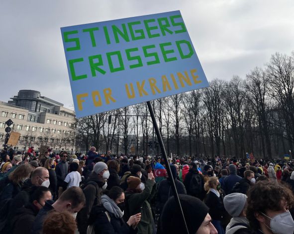 Anti-Kriegs-Protest in Berlin am 27.02. Quelle: polisphere.